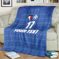Custom Malta Football Jersey Go Champions Blanket Blue Style
