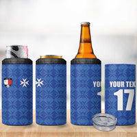 Custom Malta Football Jersey Go Champions 4 in 1 Can Cooler Tumbler Blue Style