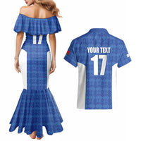 Custom Malta Football Jersey Go Champions Couples Matching Mermaid Dress and Hawaiian Shirt Blue Style