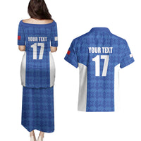 Custom Malta Football Jersey Go Champions Couples Matching Puletasi and Hawaiian Shirt Blue Style