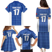 Custom Malta Football Jersey Go Champions Family Matching Puletasi and Hawaiian Shirt Blue Style