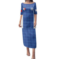 Custom Malta Football Jersey Go Champions Family Matching Puletasi and Hawaiian Shirt Blue Style