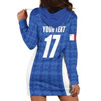 Custom Malta Football Jersey Go Champions Hoodie Dress Blue Style