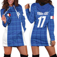 Custom Malta Football Jersey Go Champions Hoodie Dress Blue Style