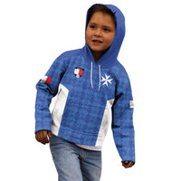 Custom Malta Football Jersey Go Champions Kid Hoodie Blue Style