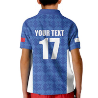 Custom Malta Football Jersey Go Champions Kid Polo Shirt Blue Style