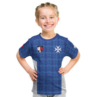 Custom Malta Football Jersey Go Champions Kid T Shirt Blue Style