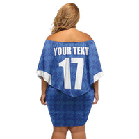 Custom Malta Football Jersey Go Champions Off Shoulder Short Dress Blue Style