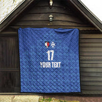 Custom Malta Football Jersey Go Champions Quilt Blue Style