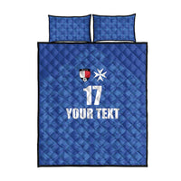 Custom Malta Football Jersey Go Champions Quilt Bed Set Blue Style