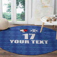 Custom Malta Football Jersey Go Champions Round Carpet Blue Style