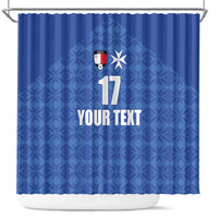 Custom Malta Football Jersey Go Champions Shower Curtain Blue Style
