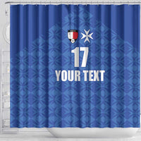 Custom Malta Football Jersey Go Champions Shower Curtain Blue Style