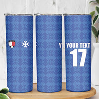 Custom Malta Football Jersey Go Champions Skinny Tumbler Blue Style