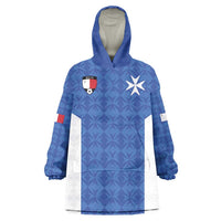 Custom Malta Football Jersey Go Champions Wearable Blanket Hoodie Blue Style