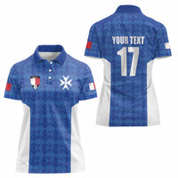 Custom Malta Football Jersey Go Champions Women Polo Shirt Blue Style