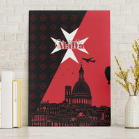 Malta Cross With Valletta Capital Canvas Wall Art Scenery in Velletta Capital