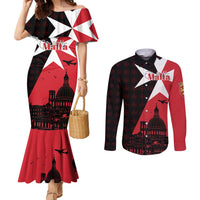 Malta Cross With Valletta Capital Couples Matching Mermaid Dress and Long Sleeve Button Shirt Scenery in Velletta Capital