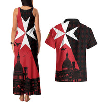 Malta Cross With Valletta Capital Couples Matching Tank Maxi Dress and Hawaiian Shirt Scenery in Velletta Capital