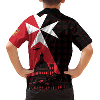 Malta Cross With Valletta Capital Family Matching Off Shoulder Short Dress and Hawaiian Shirt Scenery in Velletta Capital