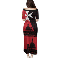 Malta Cross With Valletta Capital Family Matching Puletasi and Hawaiian Shirt Scenery in Velletta Capital