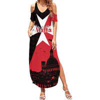 Malta Cross With Valletta Capital Family Matching Summer Maxi Dress and Hawaiian Shirt Scenery in Velletta Capital