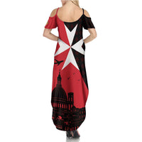 Malta Cross With Valletta Capital Family Matching Summer Maxi Dress and Hawaiian Shirt Scenery in Velletta Capital