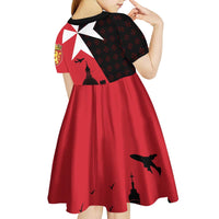 Malta Cross With Valletta Capital Kid Short Sleeve Dress Scenery in Velletta Capital