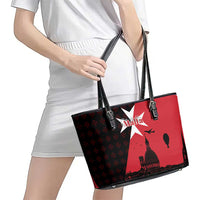 Malta Cross With Valletta Capital Leather Tote Bag Scenery in Velletta Capital
