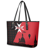 Malta Cross With Valletta Capital Leather Tote Bag Scenery in Velletta Capital
