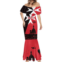 Malta Cross With Valletta Capital Mermaid Dress Scenery in Velletta Capital