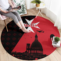 Malta Cross With Valletta Capital Round Carpet Scenery in Velletta Capital