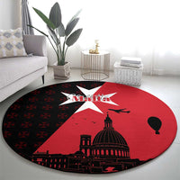 Malta Cross With Valletta Capital Round Carpet Scenery in Velletta Capital