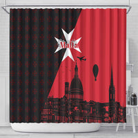 Malta Cross With Valletta Capital Shower Curtain Scenery in Velletta Capital