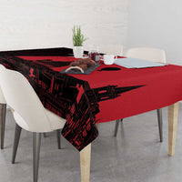 Malta Cross With Valletta Capital Tablecloth Scenery in Velletta Capital