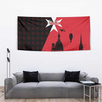 Malta Cross With Valletta Capital Tapestry Scenery in Velletta Capital