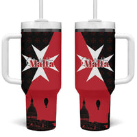 Malta Cross With Valletta Capital Tumbler With Handle Scenery in Velletta Capital