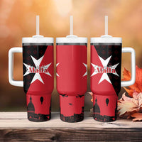 Malta Cross With Valletta Capital Tumbler With Handle Scenery in Velletta Capital