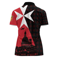 Malta Cross With Valletta Capital Women Polo Shirt Scenery in Velletta Capital
