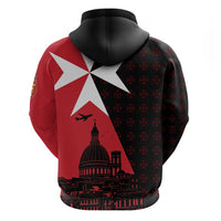 Malta Cross With Valletta Capital Zip Hoodie Scenery in Velletta Capital