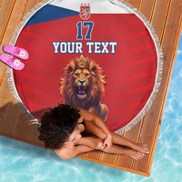 Custom Czech Republic Football Go Champions Beach Blanket Sporty Style with Lion Mascot