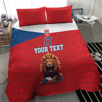 Custom Czech Republic Football Go Champions Bedding Set Sporty Style with Lion Mascot