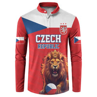 Custom Czech Republic Football Go Champions Button Sweatshirt Sporty Style with Lion Mascot