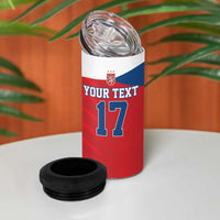 Custom Czech Republic Football Go Champions 4 in 1 Can Cooler Tumbler Sporty Style with Lion Mascot