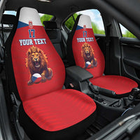 Custom Czech Republic Football Go Champions Car Seat Cover Sporty Style with Lion Mascot