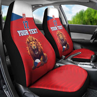 Custom Czech Republic Football Go Champions Car Seat Cover Sporty Style with Lion Mascot