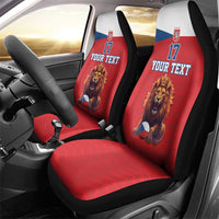Custom Czech Republic Football Go Champions Car Seat Cover Sporty Style with Lion Mascot