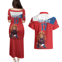 Custom Czech Republic Football Go Champions Couples Matching Puletasi and Hawaiian Shirt Sporty Style with Lion Mascot