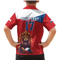 Custom Czech Republic Football Go Champions Family Matching Mermaid Dress and Hawaiian Shirt Sporty Style with Lion Mascot
