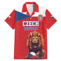Custom Czech Republic Football Go Champions Family Matching Mermaid Dress and Hawaiian Shirt Sporty Style with Lion Mascot